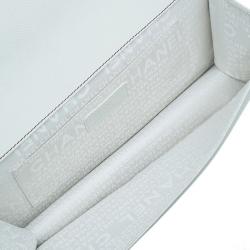 Pre Owned Chanel Off White Leather Double Pocket Satchel Bag