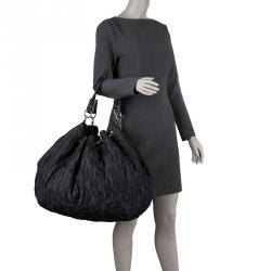 Pre Owned Chanel Black Denim XL Coco Cabas Spirit Hobo Bag