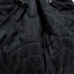 Pre Owned Chanel Black Denim XL Coco Cabas Spirit Hobo Bag