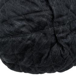 Pre Owned Chanel Black Denim XL Coco Cabas Spirit Hobo Bag