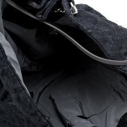 Pre Owned Chanel Black Denim XL Coco Cabas Spirit Hobo Bag