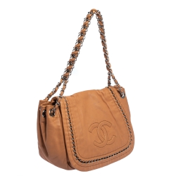 مملوكة مسبقًا Chanel Brown Leather Accordion Shoulder Bag