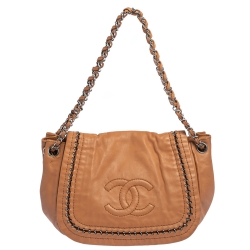 مملوكة مسبقًا Chanel Brown Leather Accordion Shoulder Bag