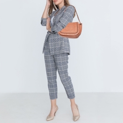 مملوكة مسبقًا Chanel Brown Leather Accordion Shoulder Bag