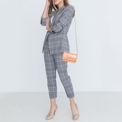 Pre Owned Chanel Pink Quilted Patent Leather Classic Wallet on Chain