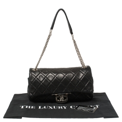 مملوكة مسبقًا Chanel Black Quilted Leather Icons Secret Label Flap Bag