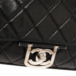مملوكة مسبقًا Chanel Black Quilted Leather Icons Secret Label Flap Bag