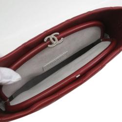 Chanel Red Lambskin Clasp Clutch