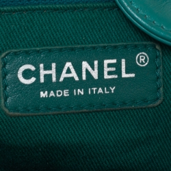 Pre Owned Chanel Green Perforated Leather Up In The Air Tote 