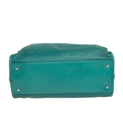 Pre Owned Chanel Green Perforated Leather Up In The Air Tote 
