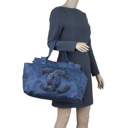 Chanel Blue Denim Disc Tote