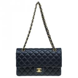 Chanel Black Quilted Lambskin Medium Double Flap Bag
