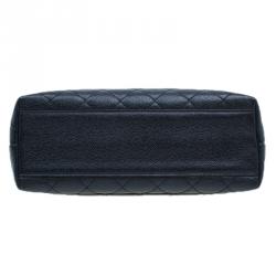 Pre Owned حقيبة يد شانيل كيلي فينتاج جلد كافيار أسود جامبو