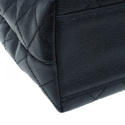 Pre Owned حقيبة يد شانيل كيلي فينتاج جلد كافيار أسود جامبو