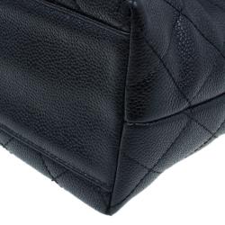 Pre Owned حقيبة يد شانيل كيلي فينتاج جلد كافيار أسود جامبو