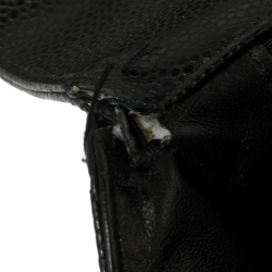 مملوكة مسبقًا Chanel Black Quilted Caviar Leather Jumbo Classic Single Flap Bag