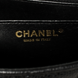 مملوكة مسبقًا Chanel Black Quilted Caviar Leather Jumbo Classic Single Flap Bag