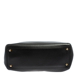 Pre Owned Chanel Black Leather Small Cerf Executive Tote