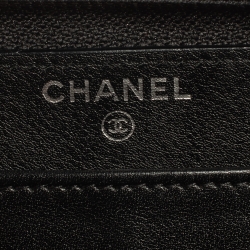 Pre Owned  محفظة شانيل تايمليس جلد كافيار أسود بسحاب محيط