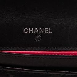 Pre Owned محفظة شانيل كامبون جلد أسود مبطن مضغوطة