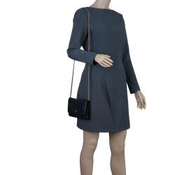 Pre Owned Chanel Black Quilted Caviar Leather WOC Clutch Bag