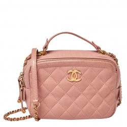 مملوكة مسبقًا Chanel Blush Pink Quilted Leather Small Vanity Case Bag