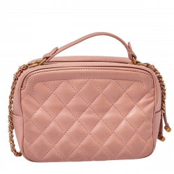 مملوكة مسبقًا Chanel Blush Pink Quilted Leather Small Vanity Case Bag