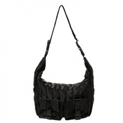 Chanel Black Quilted Nylon Double Pocket Messenger