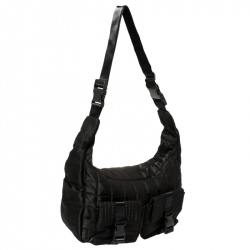Chanel Black Quilted Nylon Double Pocket Messenger