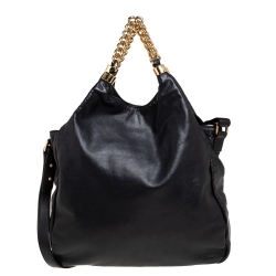 Pre Owned Chanel Black Leather Rodeo Drive Hobo