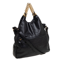 Pre Owned Chanel Black Leather Rodeo Drive Hobo