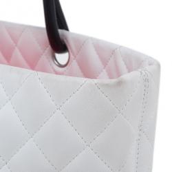 Pre Owned Chanel White Cambon Ligne Quilted Tote