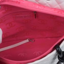 Pre Owned Chanel White Cambon Ligne Quilted Tote