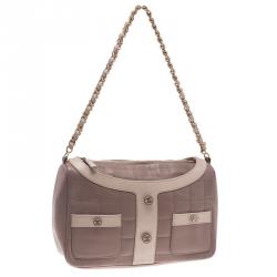 مملوكة مسبقًا حقيبة شانيل جاكيت جلد مبطن وردي مربعة 