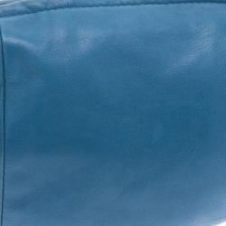 Pre Owned Chanel Blue Lambskin Small Chain Hobo Bag