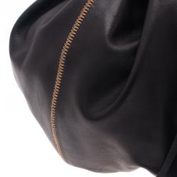Pre Owned Chanel Black/Rose Leather Reversible Drawstring Tassel Bag