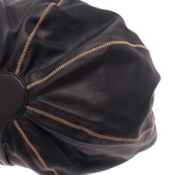 Pre Owned Chanel Black/Rose Leather Reversible Drawstring Tassel Bag
