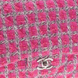 مملوكة مسبقًا Chanel Pink Quilted Wool Tweed Jumbo Classic Double Flap Bag
