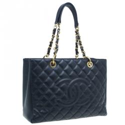 Chanel Black Caviar Leather Grand Shopper Tote GST