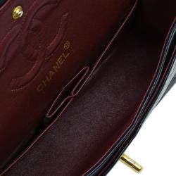 Pre Owned حقيبة شانيل فينتيدج كلاسيك جلد خروف اسود مبطن بقلاب مزدوج