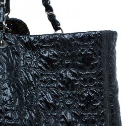 Pre Owned Chanel Black Patent Leather Rock In Moscow Cabas Hobo Bag