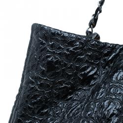 Pre Owned Chanel Black Patent Leather Rock In Moscow Cabas Hobo Bag