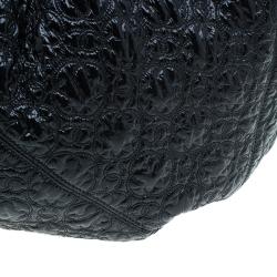 Pre Owned Chanel Black Patent Leather Rock In Moscow Cabas Hobo Bag