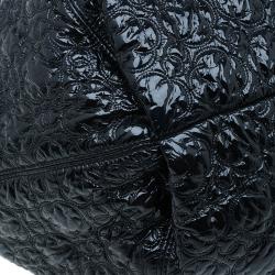 Pre Owned Chanel Black Patent Leather Rock In Moscow Cabas Hobo Bag