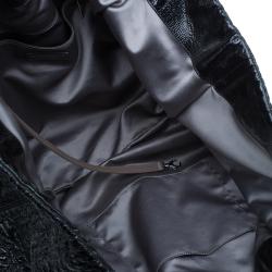 Pre Owned Chanel Black Patent Leather Rock In Moscow Cabas Hobo Bag