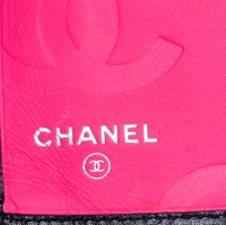 Pre Owned محفظة شانيل طويلة كيمبون CC جلد مبطنة سوداء