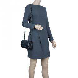 Pre Owned حقيبة يد شانيل نيو ميني كلاسيك بقلاب واحد جلد مبطن سوداء 