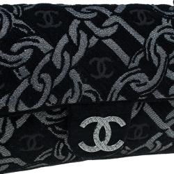 Pre Owned Chanel Black/Silver Tweed Cruise Collection Chain Flap Bag