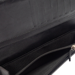 مملوكة مسبقًا Chanel Black Quilted Patent Leather Flap Long Wallet