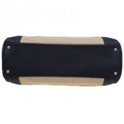 مملوكة مسبقًا Chanel Beige/black Lambskin Leather Shopping Tote Bag